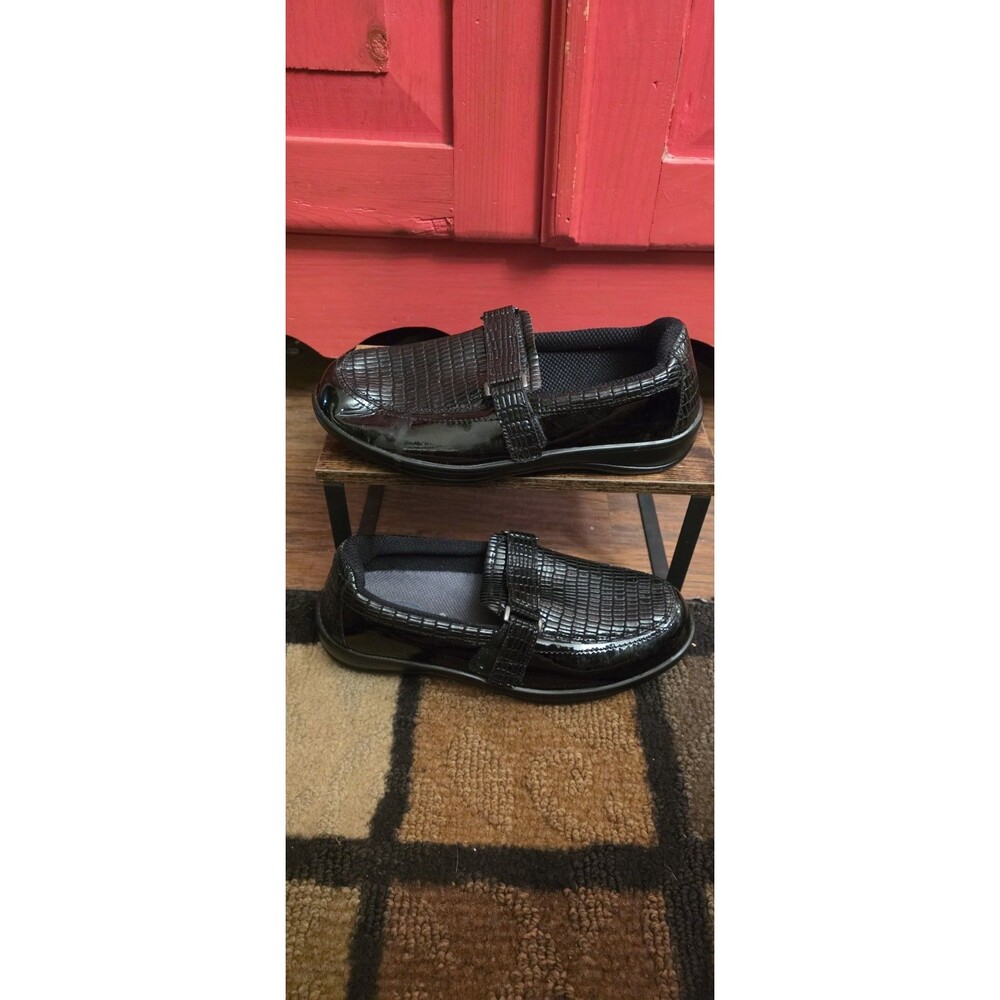 Orthofeet Womens 10 Wide Chelsea Croc 819 Black Patent Leather Loafers READ